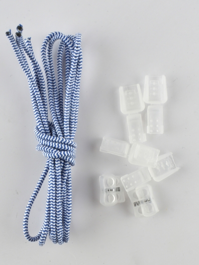 Шнурки регулируемые, эластичные, цвет сине-белый, 100см