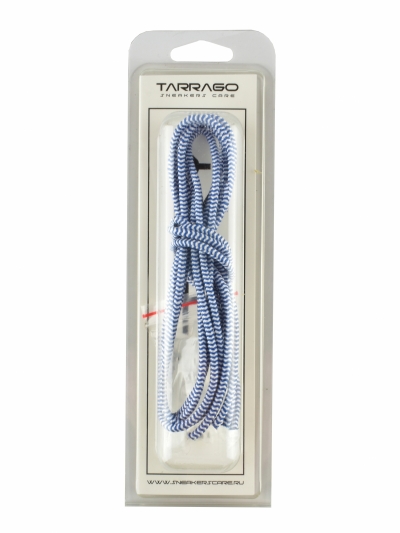 Шнурки Tarrago Sneakers. регулируемые, эластичные, цвет сине-белый, 100см