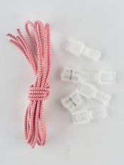 Шнурки регулируемые, эластичные, цвет красно-белый, 100см